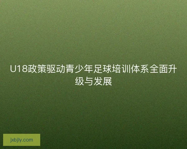 U18政策驱动青少年足球培训体系全面升级与发展