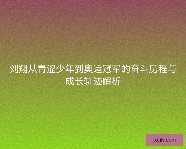 刘翔从青涩少年到奥运冠军的奋斗历程与成长轨迹解析
